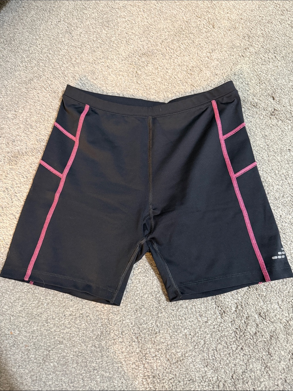 bcg Black Bike Shorts with Pink Side Stitching